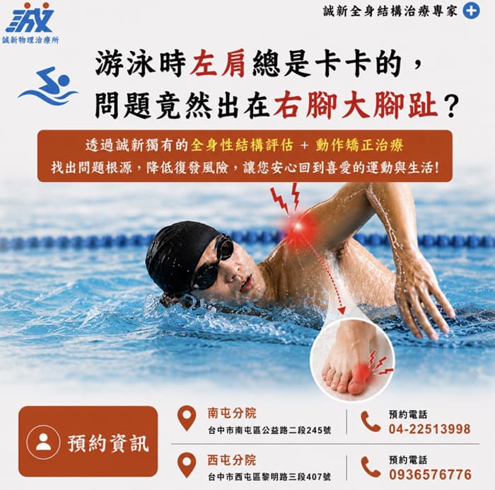 游泳發現肩膀卡卡？了解物理治療評估方式